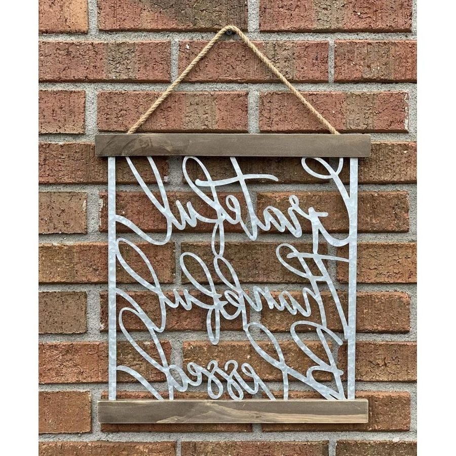 Grateful, Thankful, Blessed Wall Decor For Well Known Parisloft Grateful Thankful Blessed Wood And Metal Wall Decor With Jute  Rope Hanger (View 6 of 20)