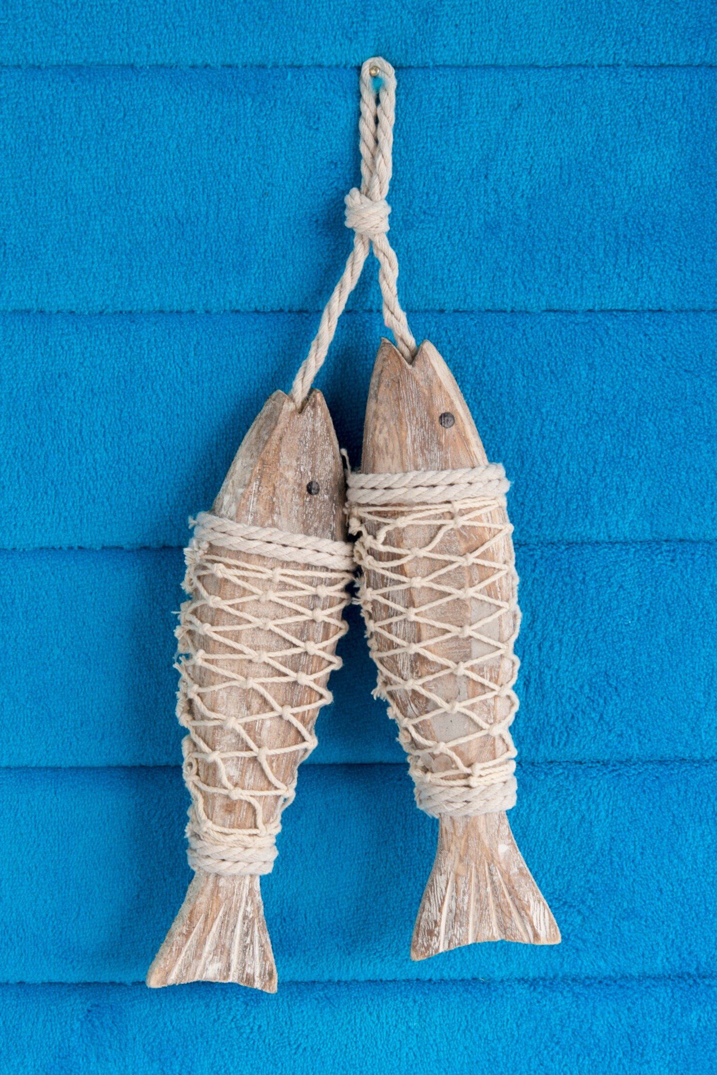 Handcrafted Hanging Fish In Net Wall Décor Pertaining To Current Handcrafted Hanging Fish In Net Wall Décor (View 1 of 20)