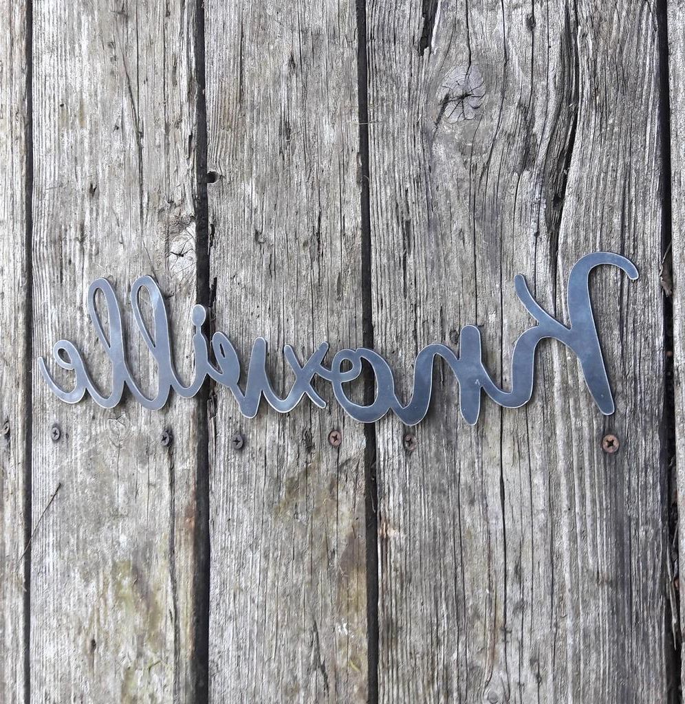 Home Decor Tennessee Decor Cursive Word Wall Art Metal Within Recent Knoxville Wall Décor (View 19 of 20)