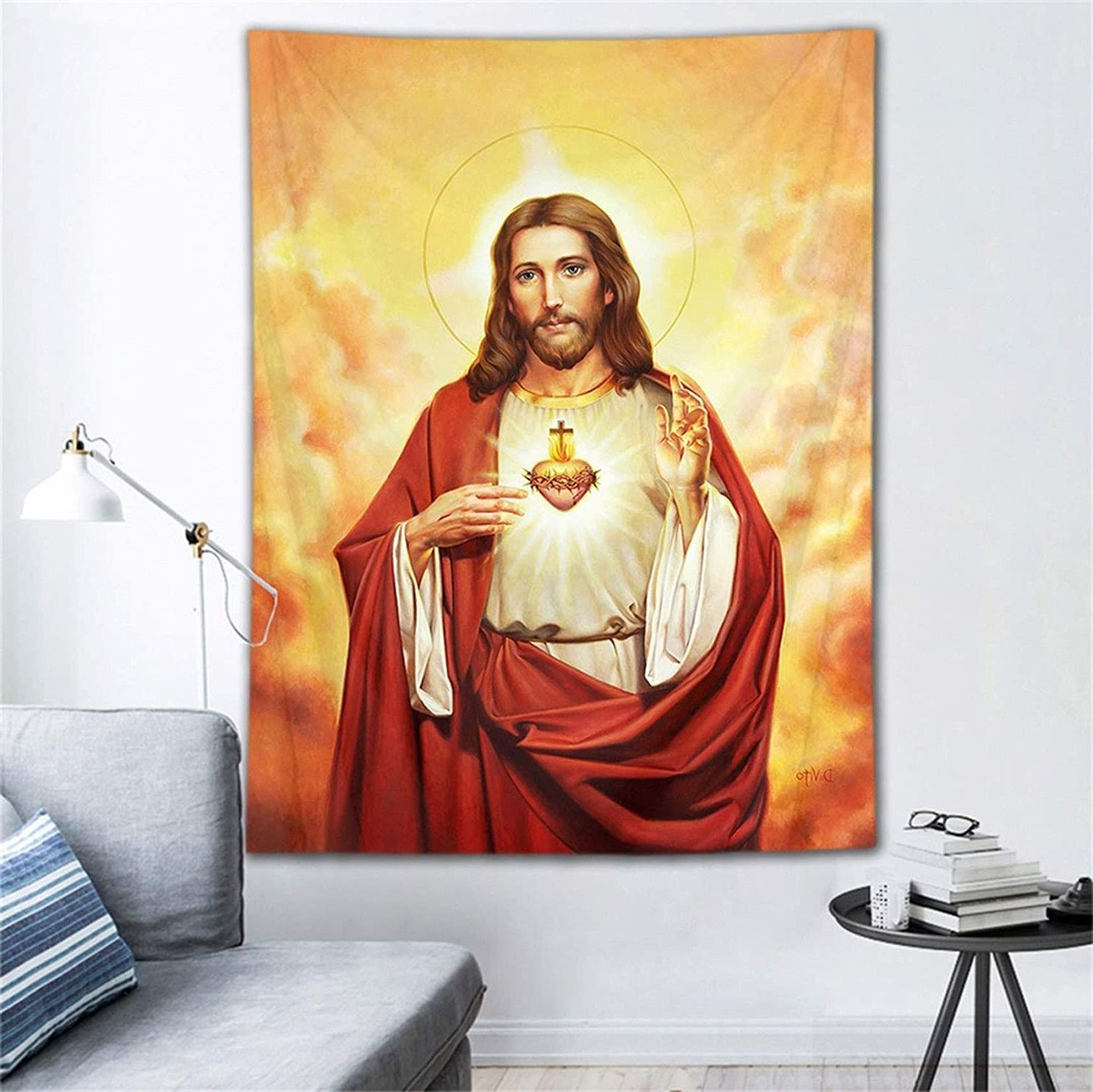 Lb Jesus Tapestry Jesus Christ In Heaven Tapestry Wall Hanging Religion  Christian Wall Tapestry Art Poster Decoration For Living Room Bedroom  College For Favorite Blended Fabric Trust In The Lord Tapestries And Wall Hangings (View 6 of 20)