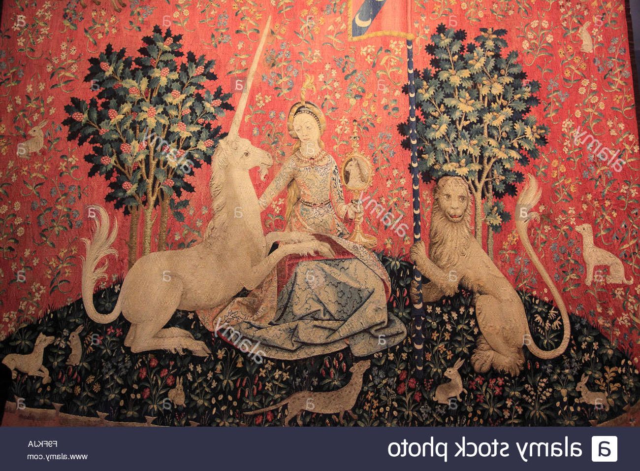 Most Popular Dame A La Licorne I Tapestries With France Paris Cluny Museum, La Dame À La Licorne, Tapestry (View 18 of 20)