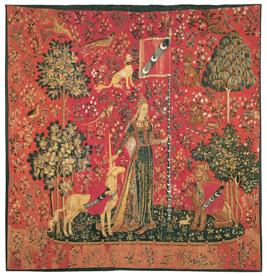 Newest La Dame A La Licorne 'le Toucher' Tapestry Pertaining To Dame A La Licorne I Tapestries (View 3 of 20)