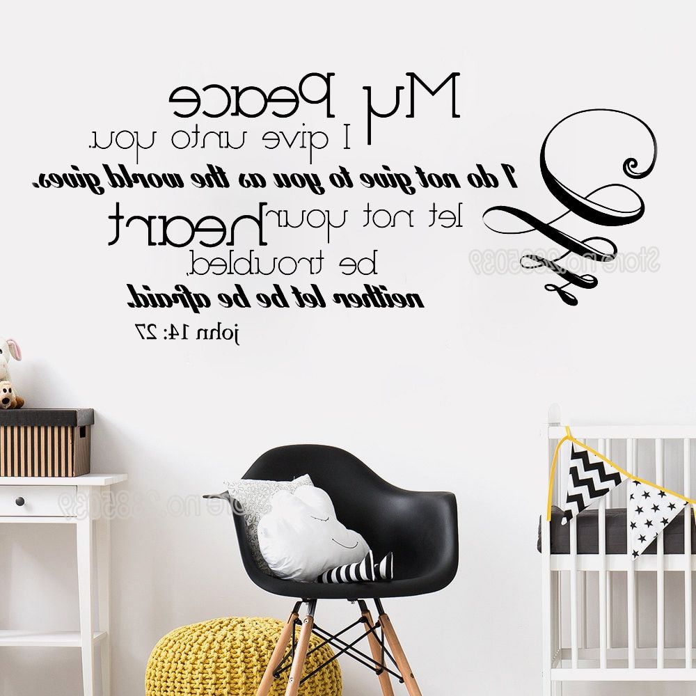 Newest New John 14:27 Quotes Wall Stickers Home Decor My Peace I Give To You  Scripture Wall Decal Inspirational Saying 3d Posters Lc745 Pertaining To Peace I Leave With You Wall Hangings (View 13 of 20)