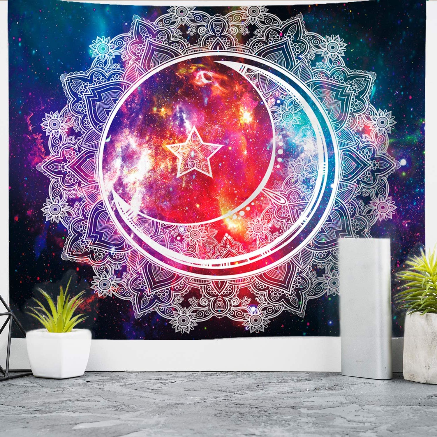 Nidoul Psychedelic Tapestry Wall Hanging, Boho Mandala Tapestry, Celestial  Starry Sky Wall Tapestry, Wall Art Decoration For Bedroom Living Room Dorm, With Most Current Blended Fabric Wall Hangings With Hanging Accessories Included (View 13 of 20)
