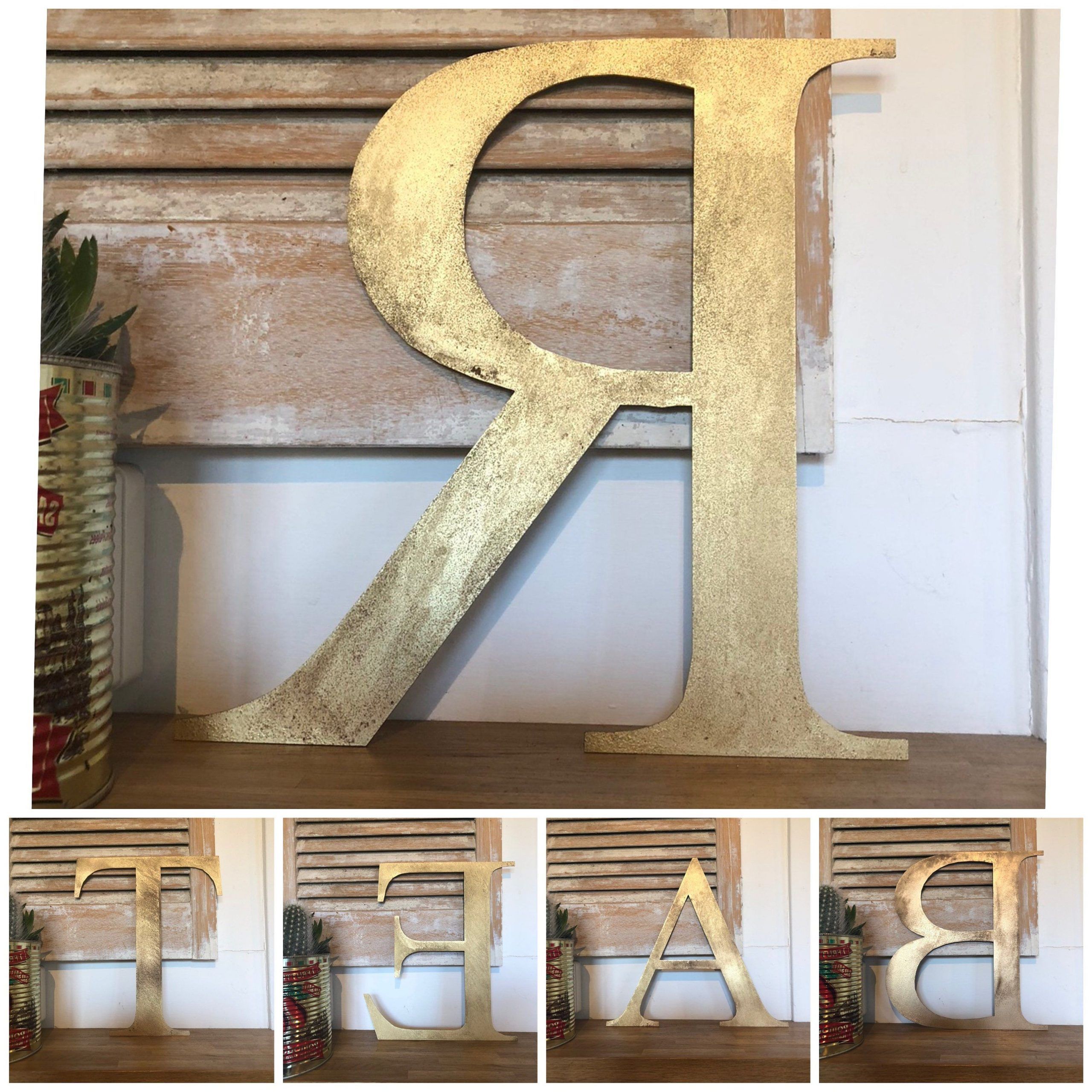 Our Rustic Metal Thin Font Letters Are 12 Inches High Pertaining To Newest Tall Cross Rust Wall Décor (View 17 of 20)