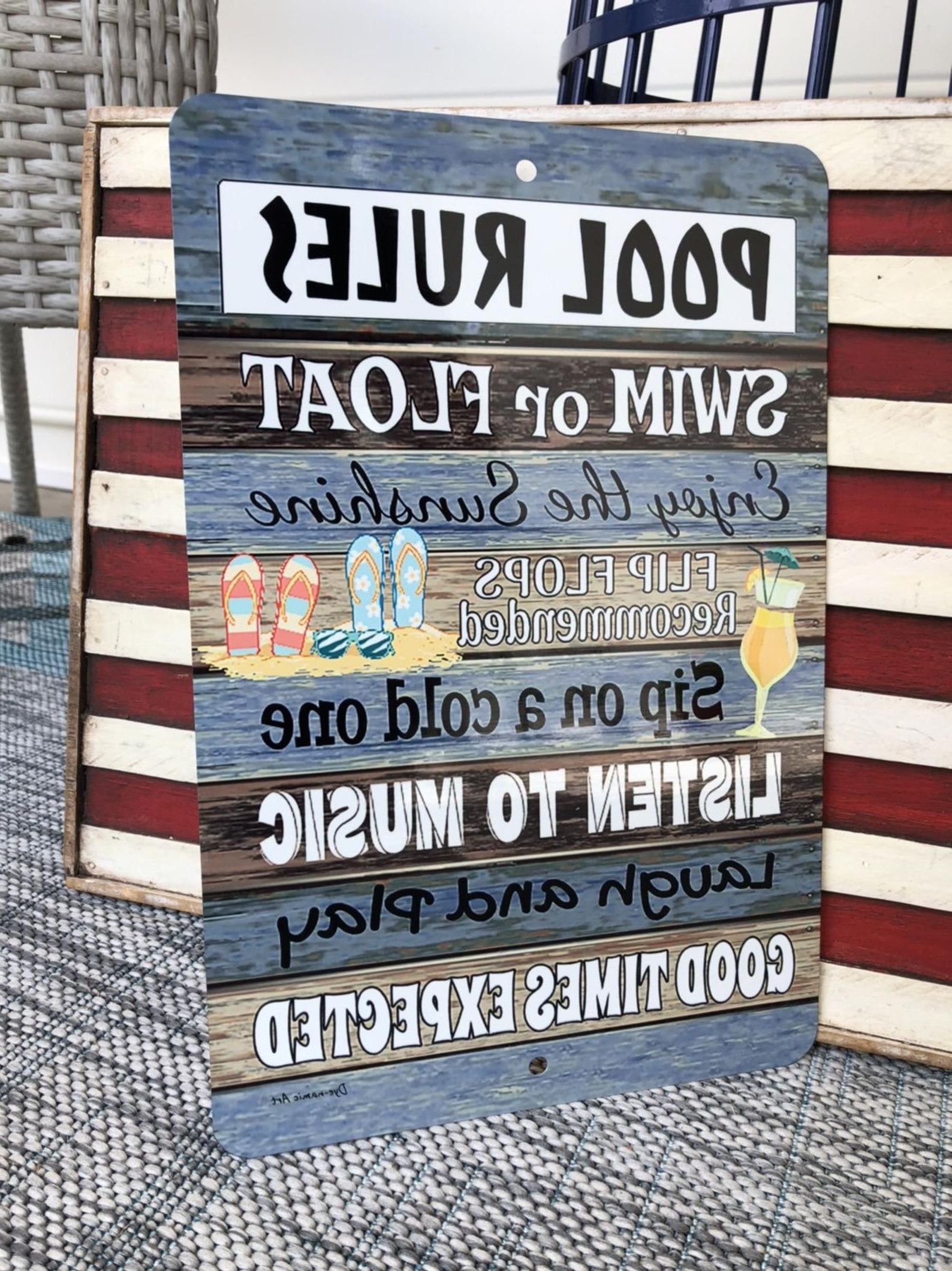 'porch Rules' Metal Wall Décor With Regard To Preferred Pool Rules – Metal Sign – Beach Decor – Home Decor – Pool (View 20 of 20)