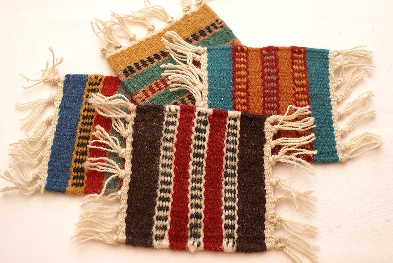 Preferred Blended Fabric Fringed Design Woven With Rod For Buy Southwest Wool Woven Coaster Set Of 4 Handwoven  (View 14 of 20)