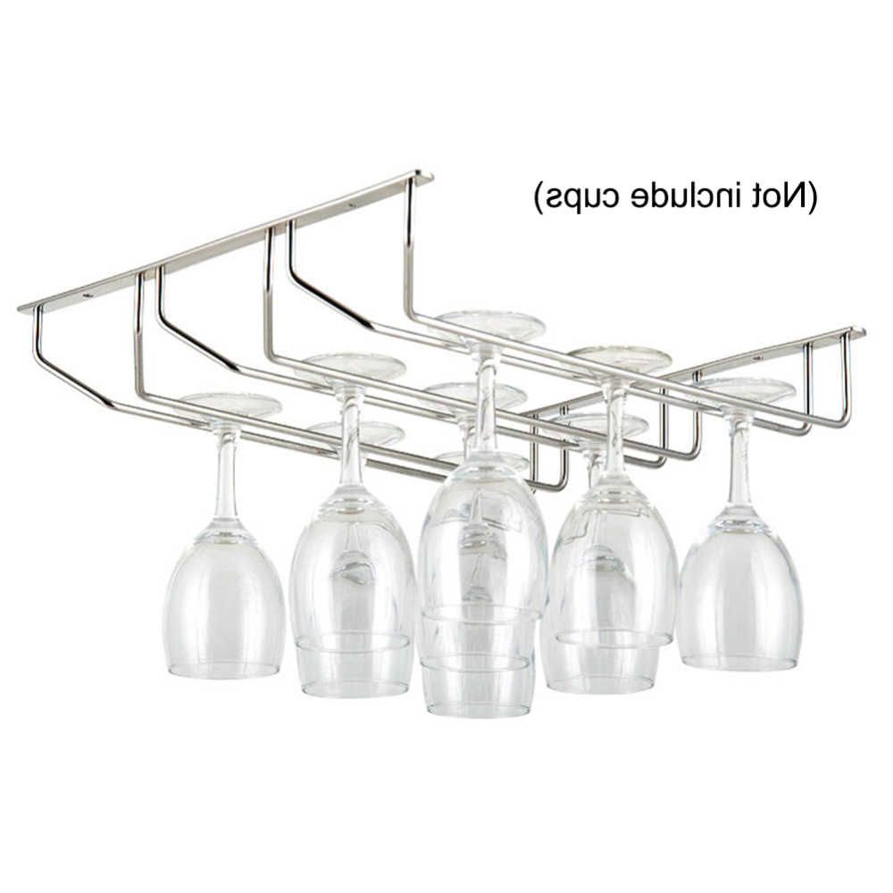 Trendy Bar & Wine Accessories 34cm Wine Glass Hanger Rack Home Inside Three Glass Holder Wall Décor (View 20 of 20)
