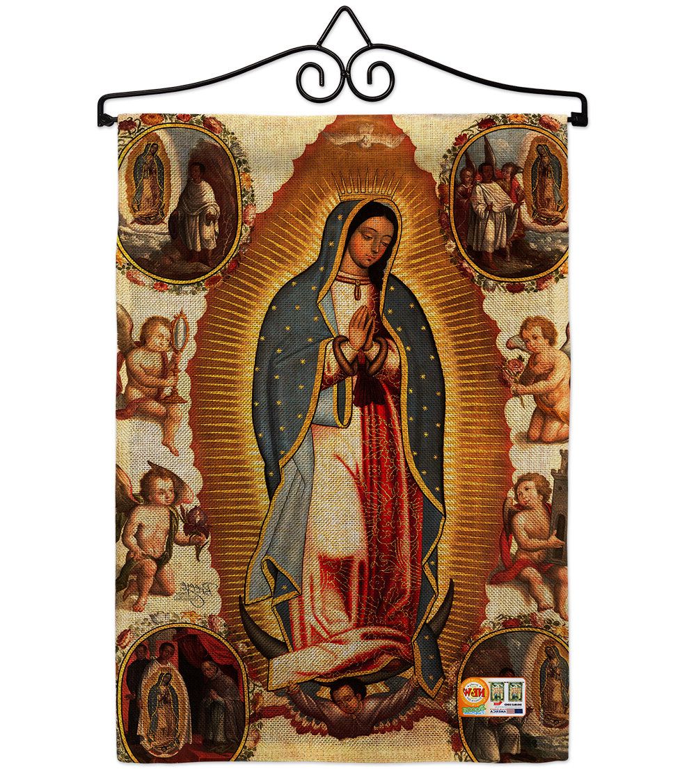 Widely Used Blended Fabric Our Lady Of Guadalupe Wall Hangings Regarding Our Lady Of Guadalupe 2 Sided Polyester 19 X 13 In (View 6 of 20)