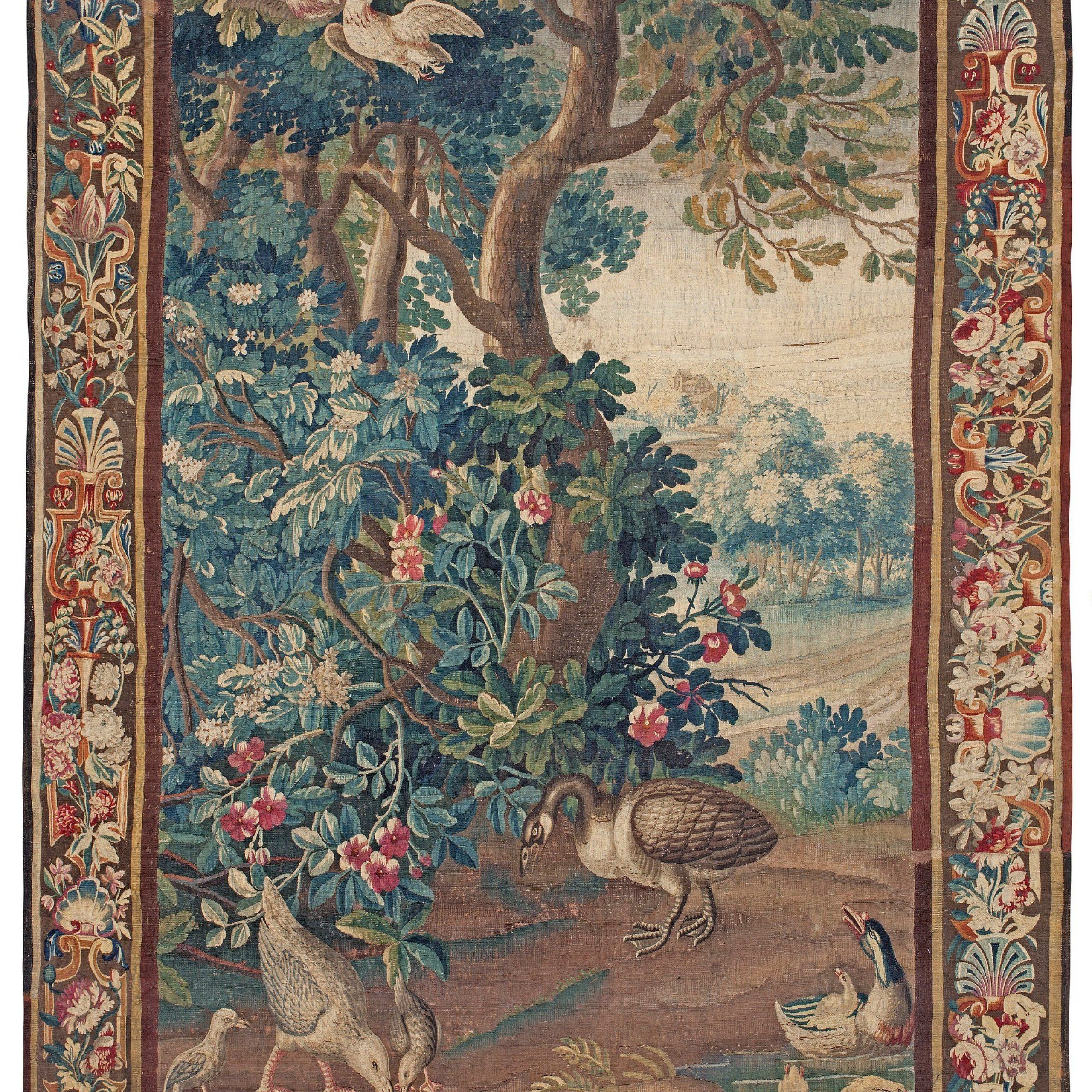 Widely Used Blended Fabric Verdure Au Chateau Ii European Tapestries Pertaining To Tapestry Weave, Verdure,france, M (View 3 of 20)
