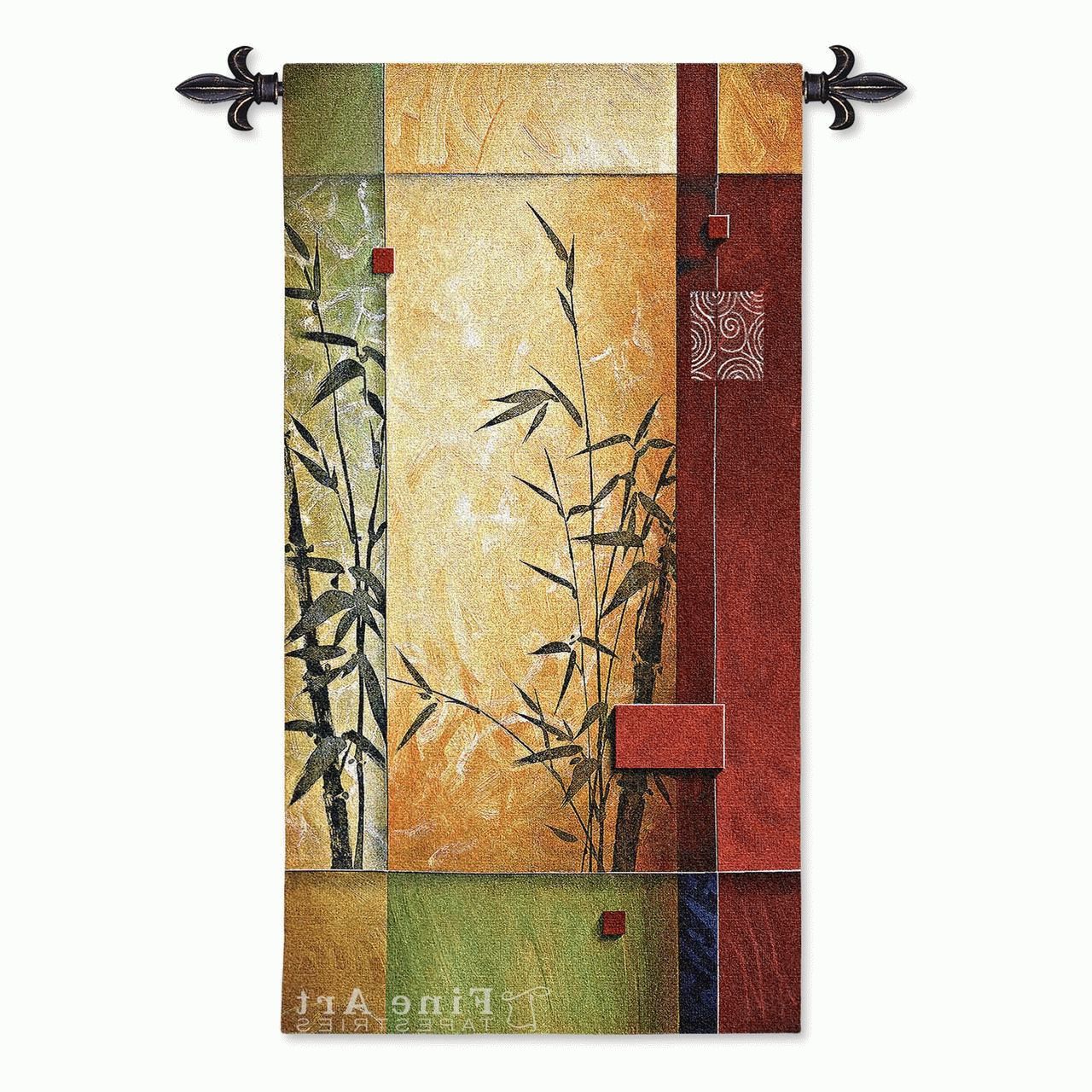 Widely Used Blended Fabric Wall Hangings With Rod Included Throughout Garden Dance I Modern Tapestry Wall Hanging – Abstract (Photo 19 of 20)