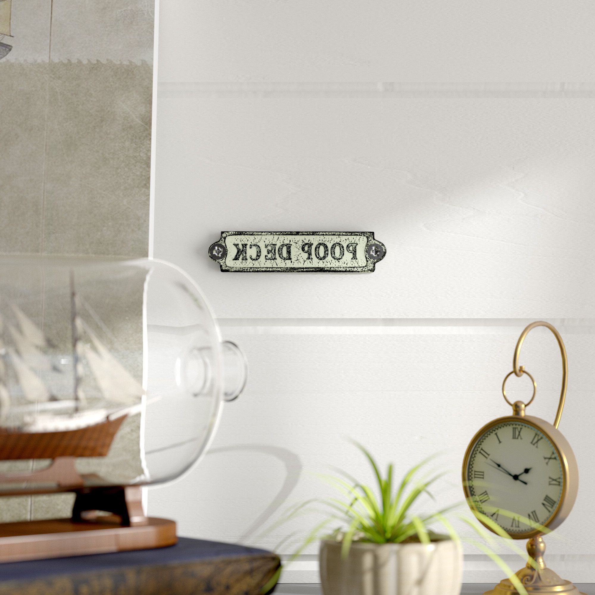 Widely Used Coastal Poop Deck Sign Wall Décor Regarding 6" Chrome Poop Deck Sign Wall Décor (View 2 of 17)