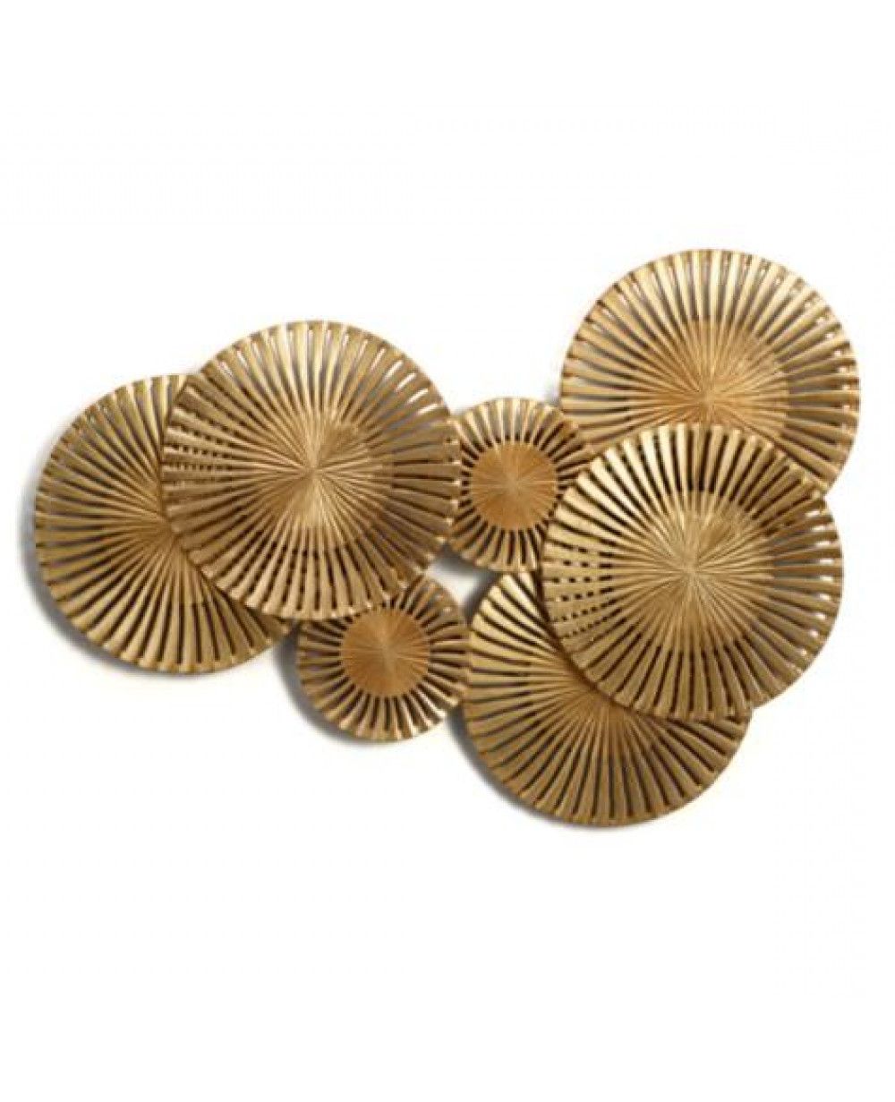 Widely Used Handcrafted Metal Wall Décor With Handcrafted Old Brass Copper 6 Pcs Sunburst Golden Color (Photo 2 of 20)