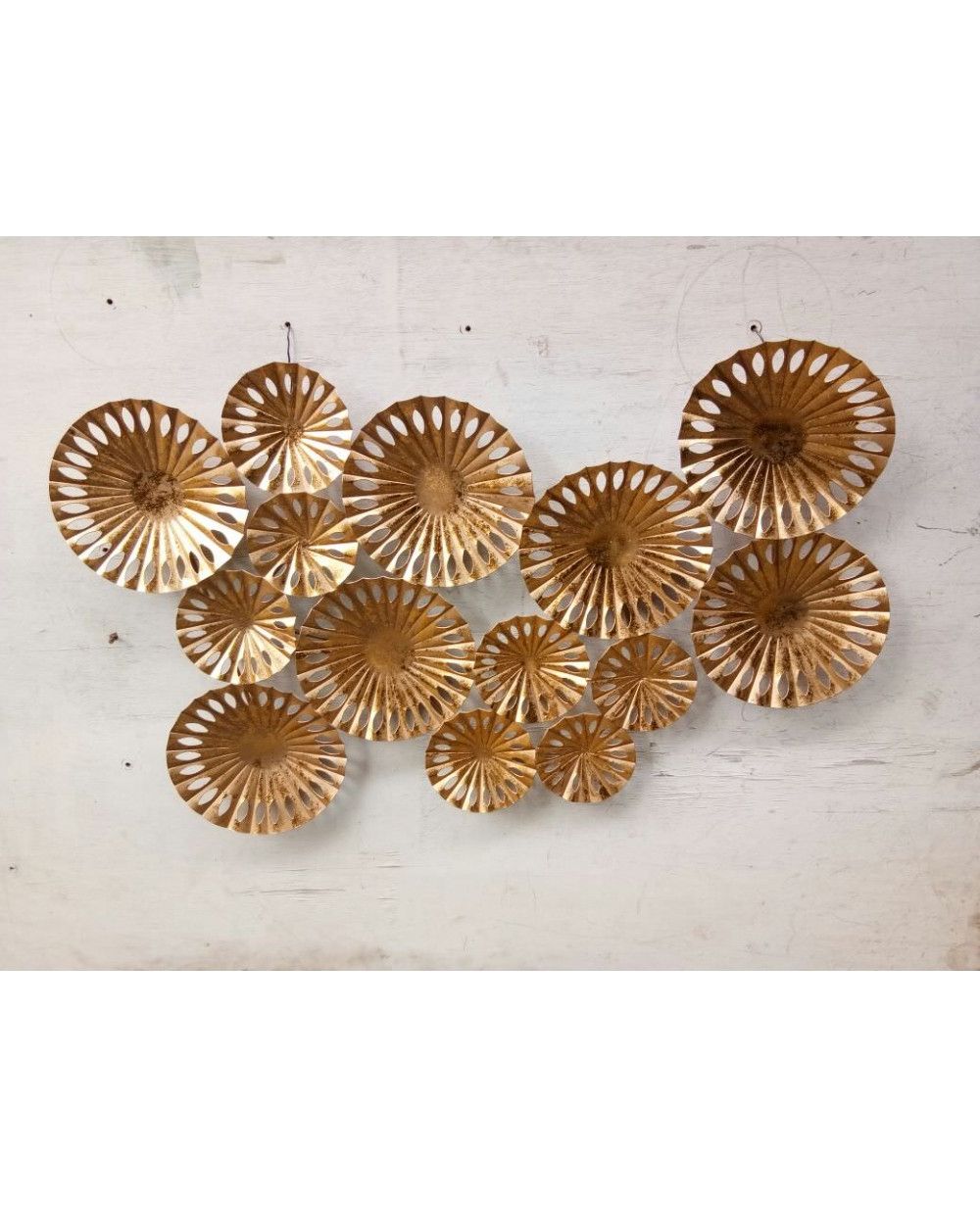 Widely Used Handcrafted Old Brass Copper 6 Pcs Sunburst Golden Color With Handcrafted Metal Wall Décor (Photo 1 of 20)