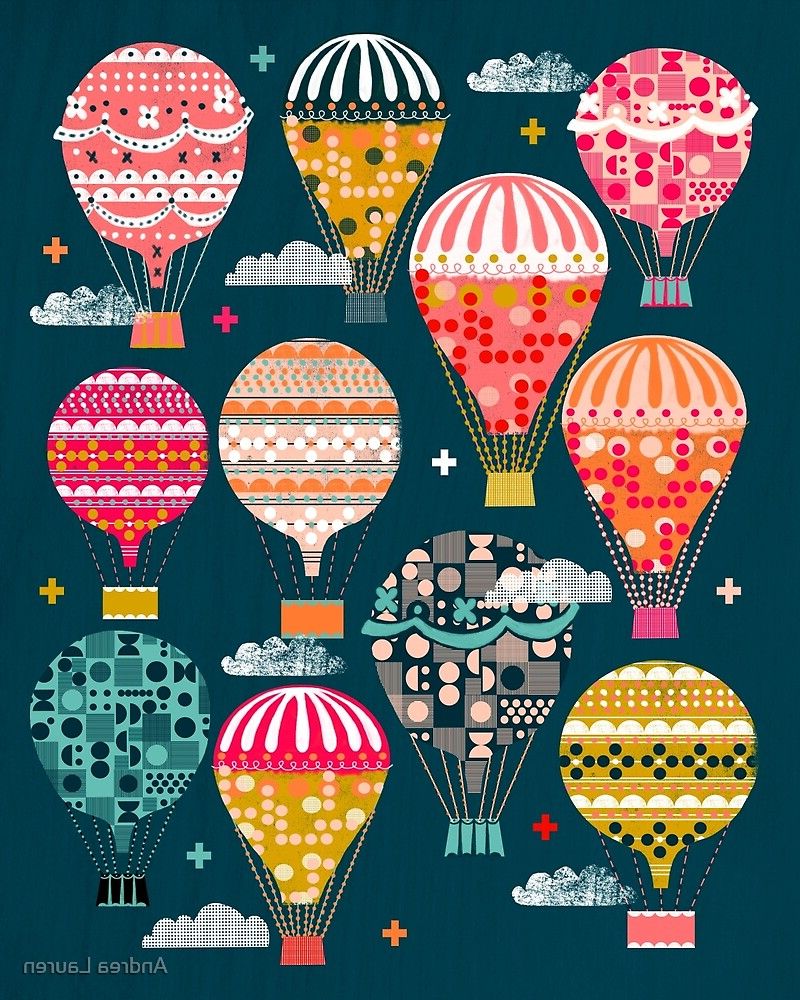 2017 "hot Air Balloons – Retro, Vintage Inspired Print And For Balloons Framed Art Prints (View 19 of 20)