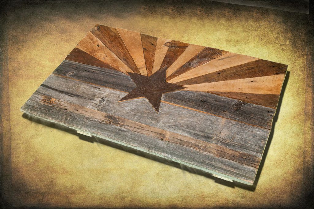 2018 Barn Wood Arizona Flag, Handmade, Distressed Natural Wood With Retro Wood Wall Art (View 20 of 20)