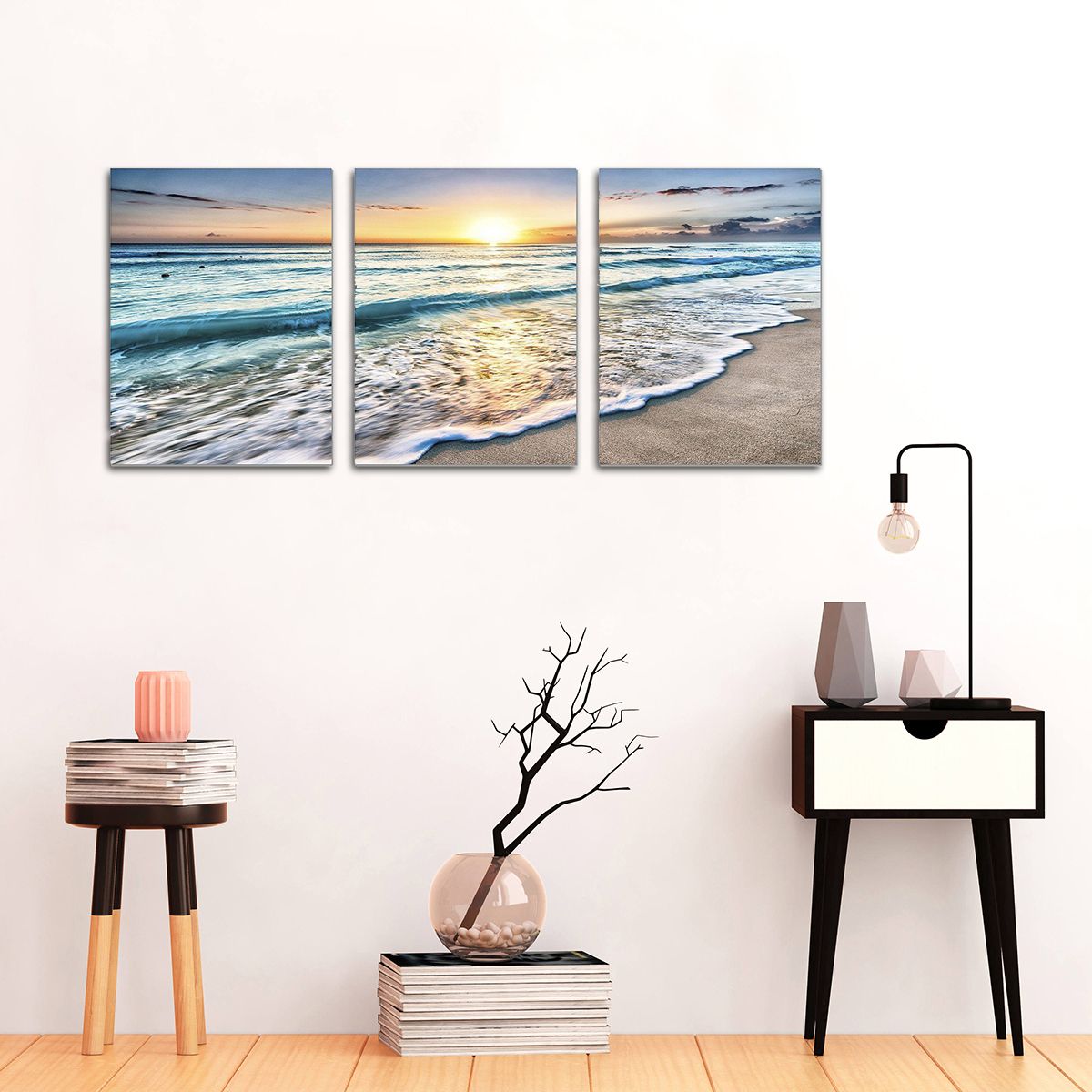 2018 Sunset Wall Art Inside 3 Piece Beach Canvas Print Painting Canvas Wall Art Sunset (View 11 of 20)