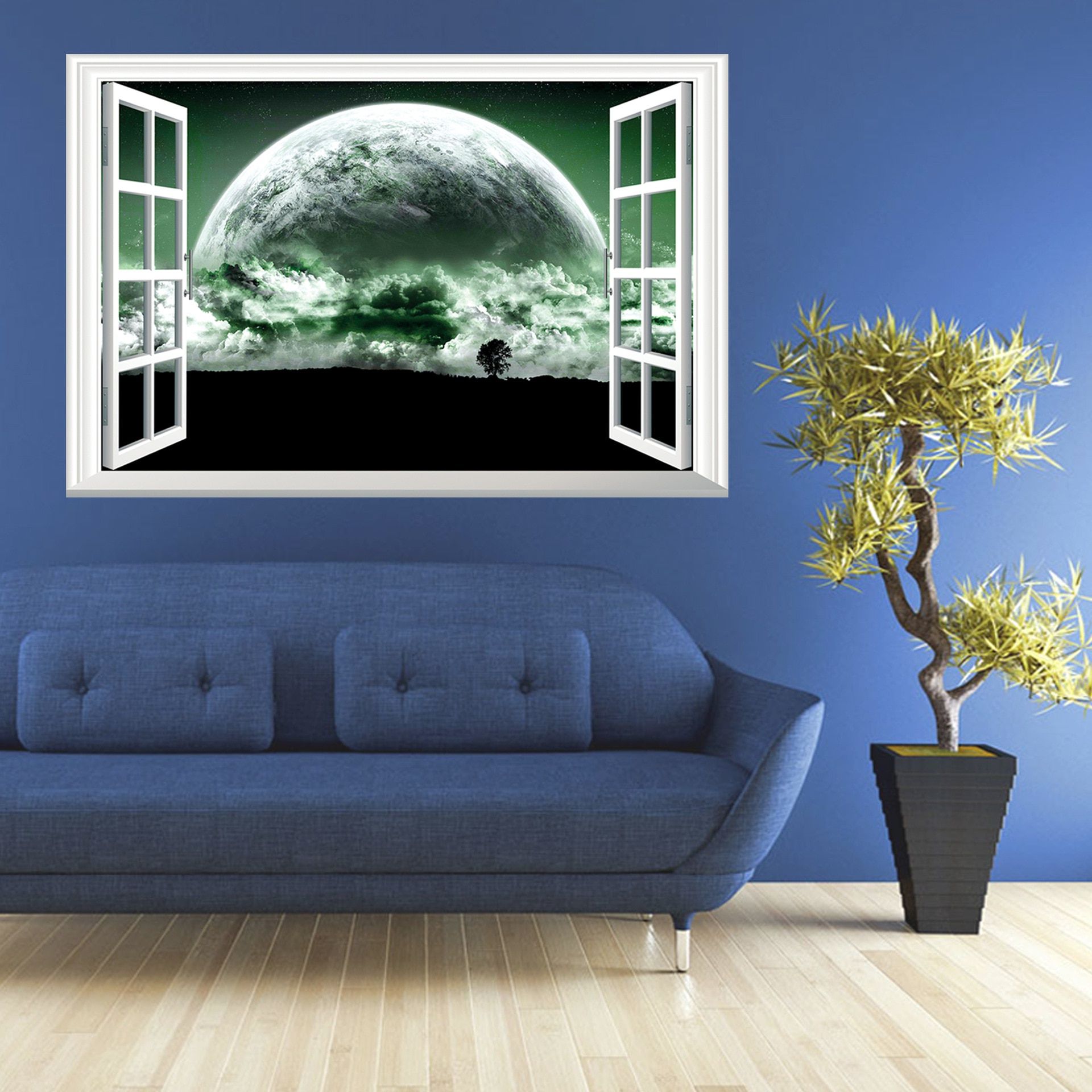 3d Galaxy Wall Sticker Outer Space Planet Stickers With Well Known Stripes Wall Art (View 4 of 20)