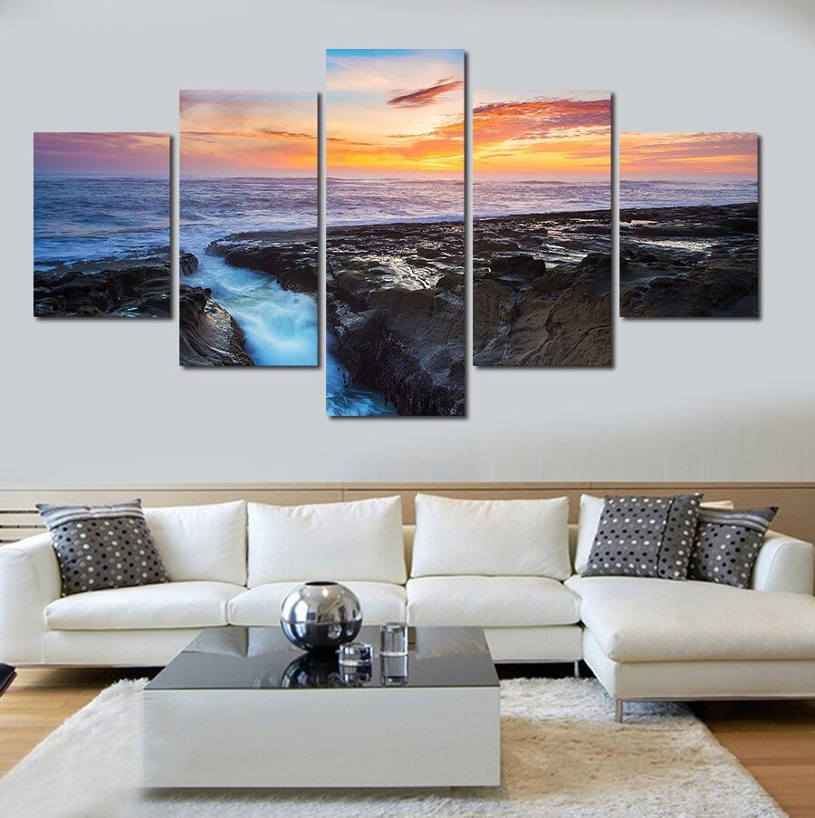 5 Piece/set Beautiful Landscape Wall Art Pictures For Inside Popular Landscape Wall Art (View 1 of 20)