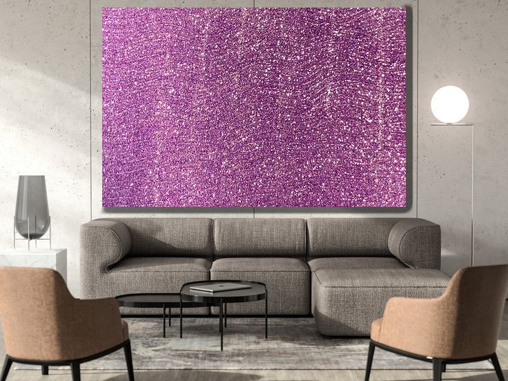 Abstract Painting In Purple Glitter Purple Glitter Wall Pertaining To Current Glitter Wall Art (View 19 of 20)