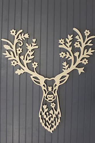 Amazon: 24" Elegant Deer With Antler, Deer Wall Art Throughout 2017 Elegant Wood Wall Art (View 5 of 20)