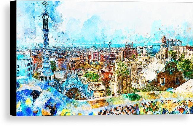 Barcelona, Parc Guell – 06 Canvas Print / Canvas Artam Throughout Favorite Barcelona Framed Art Prints (View 16 of 20)