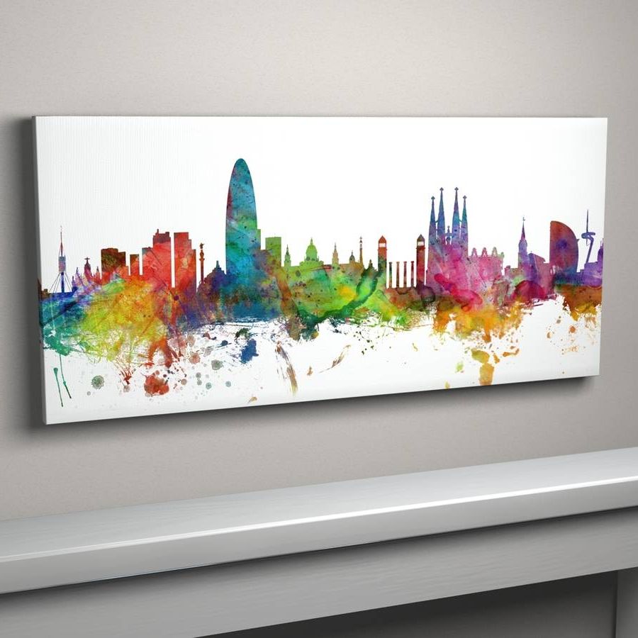 Best And Newest Barcelona Skyline Cityscape Art Printart Pause In Barcelona Framed Art Prints (View 10 of 20)