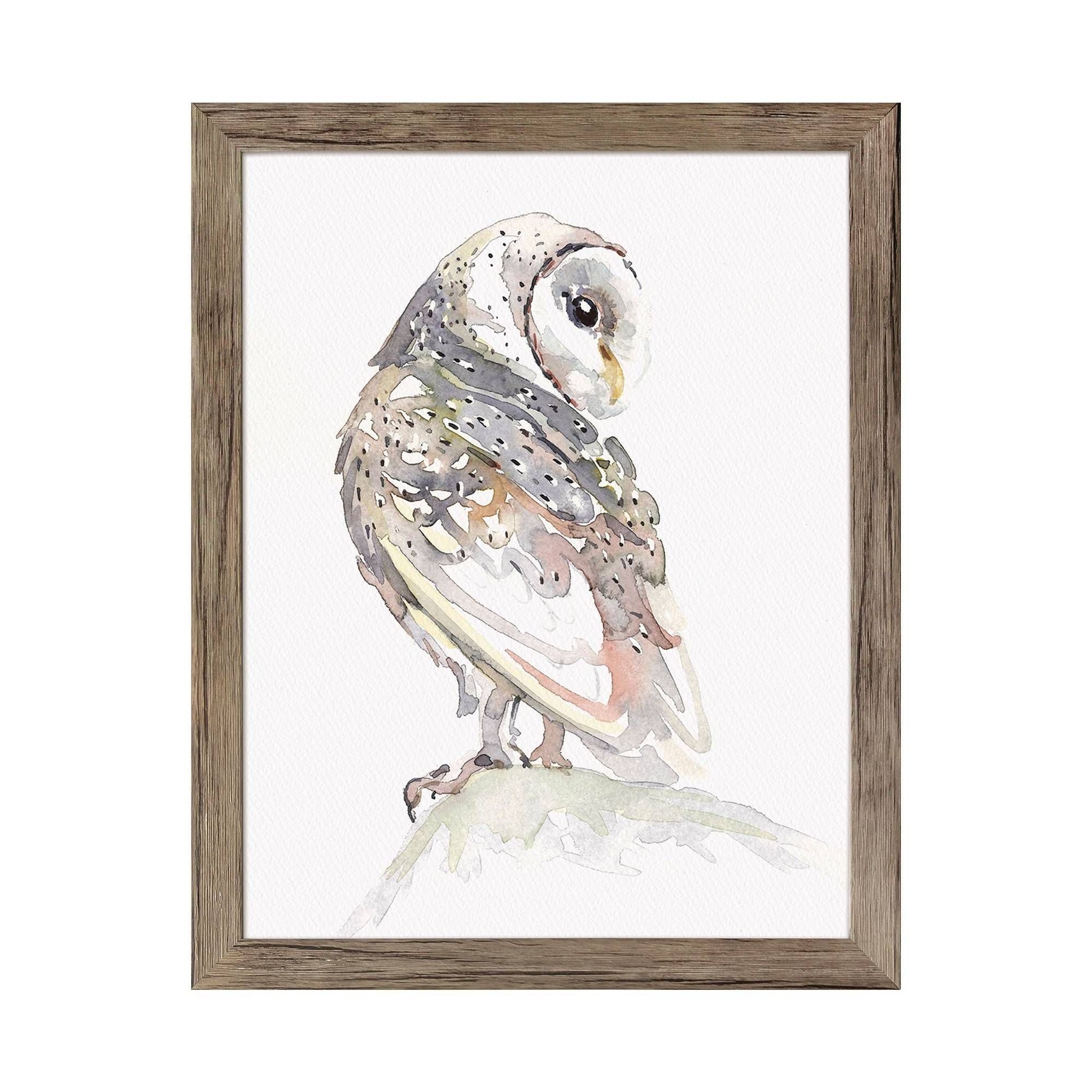 Best And Newest Framed Watercolor Owl 11"x14" – Threshold, $ (View 5 of 20)
