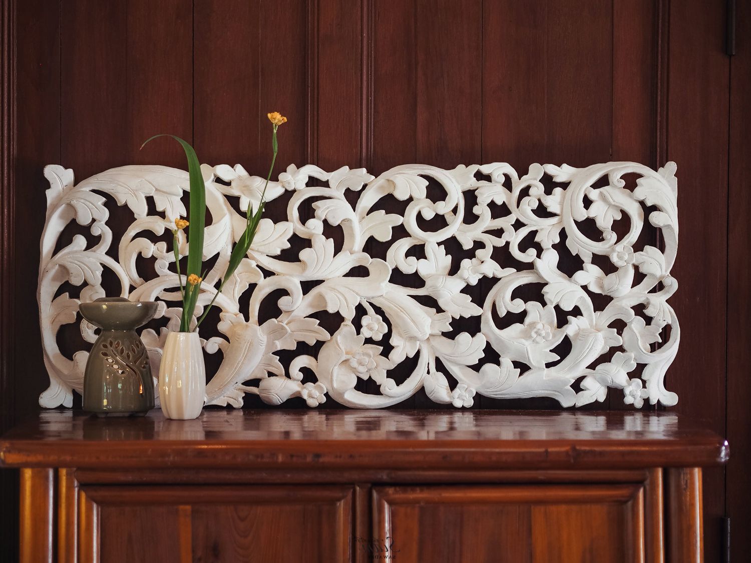 Current Landscape Wood Wall Art With Tropical Floral Curving Wooden Carving Wall Hanging (View 16 of 20)