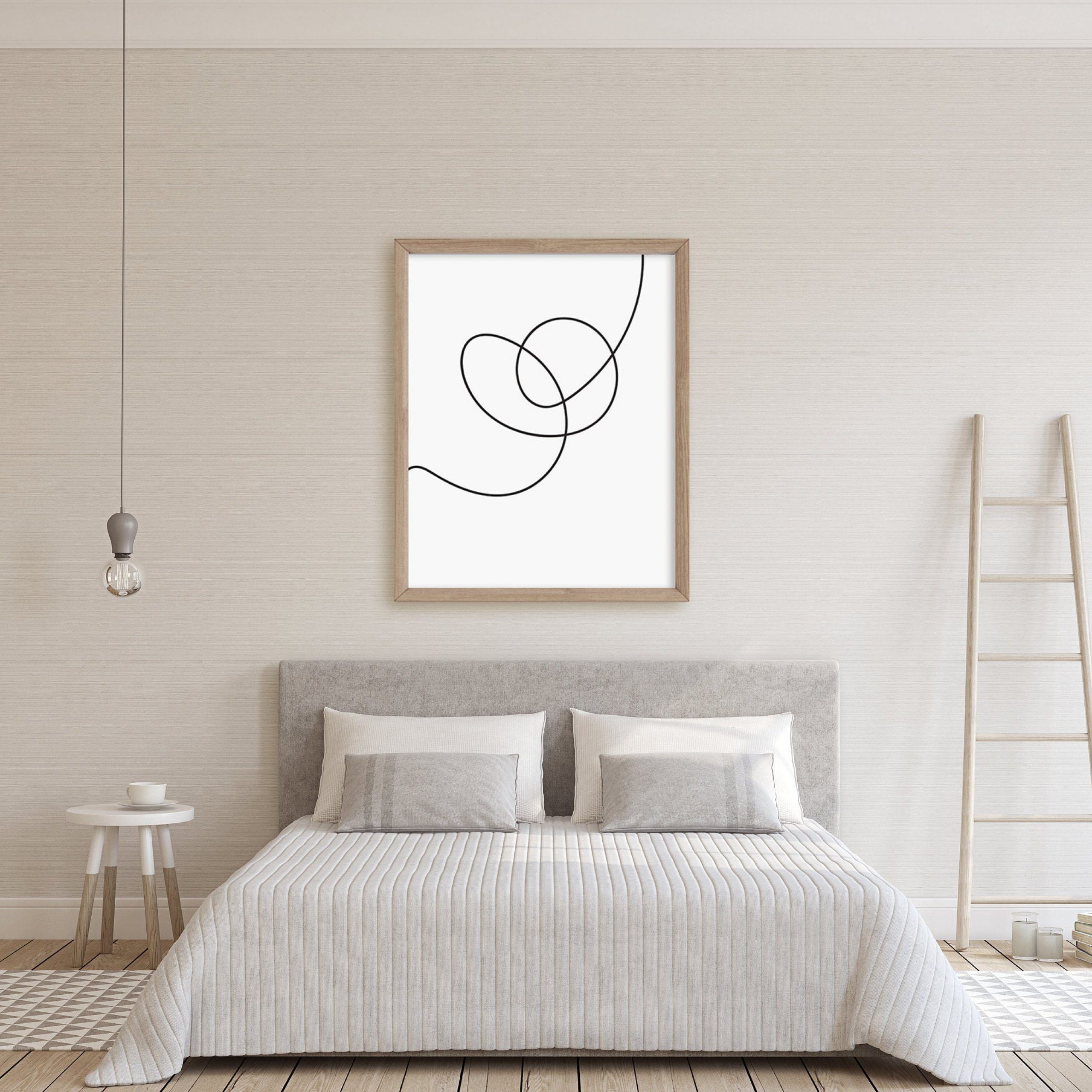 Current Line Art Print, Bedroom Wall Art, Minimalist Abstract Art Within Line Art Wall Art (View 15 of 20)