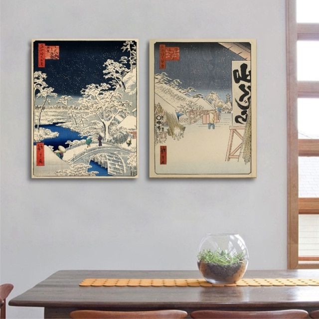 Current Tokyo Wall Art For Japanese Traditional Landscape Poster Canvas Art Print (View 8 of 20)