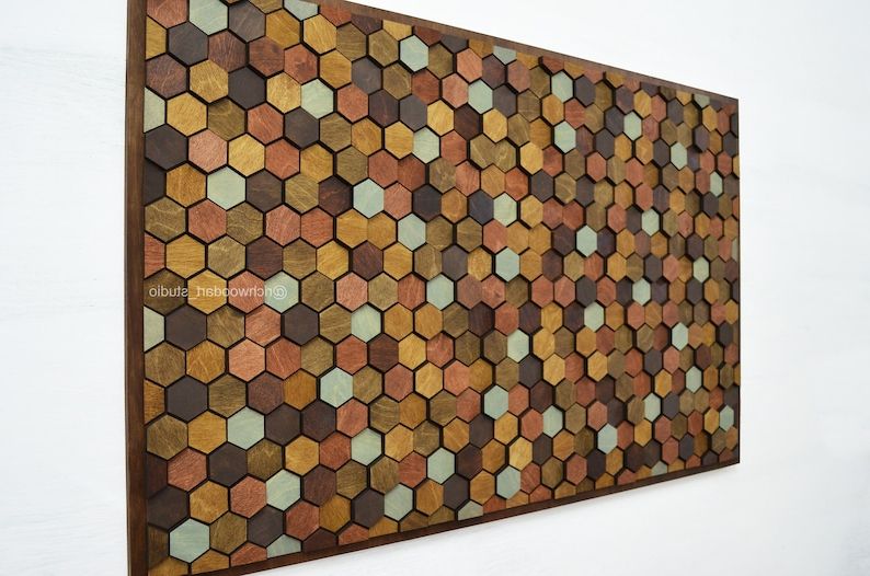 Etsy Throughout Hexagons Wall Art (View 14 of 20)