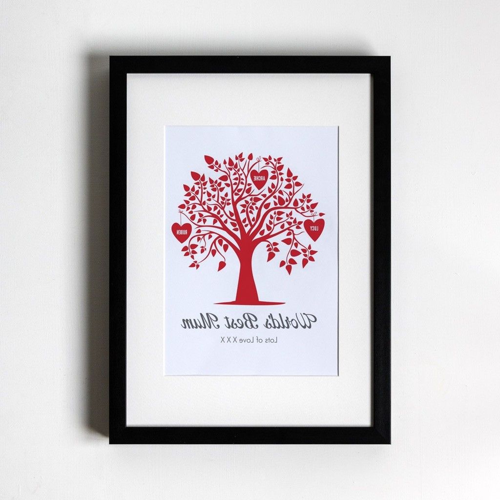 Family Tree – Personalised Framed Art Print – Able Labels With Well Liked Dragon Tree Framed Art Prints (View 8 of 20)