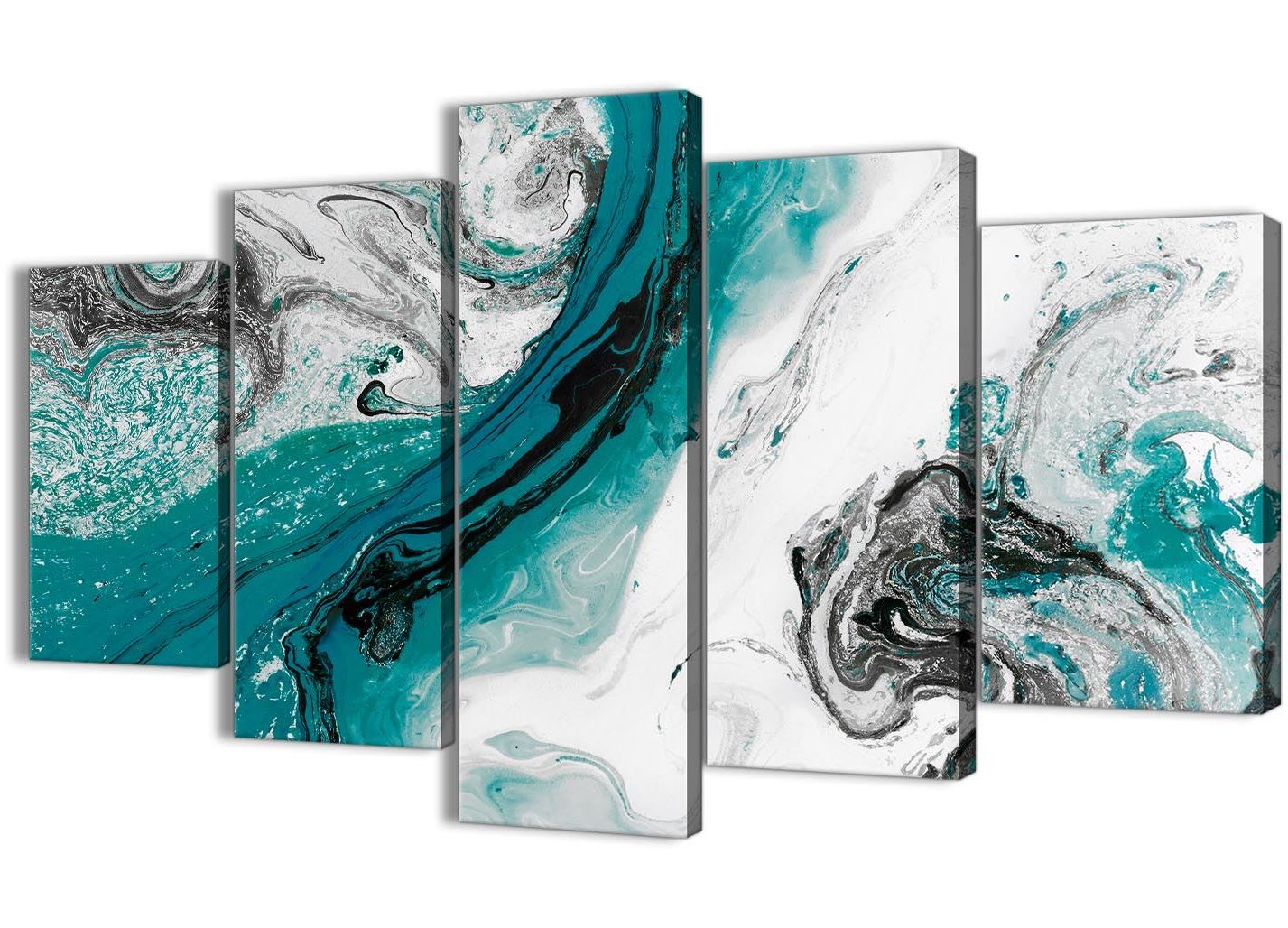 Famous Teal And Grey Swirl Living Room Canvas Wall Art Regarding Swirl Wall Art (View 8 of 20)