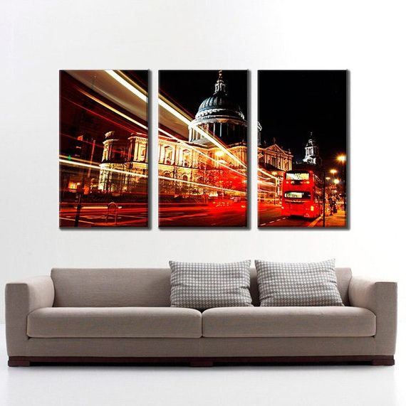Fashionable Night Wall Art For London Canvas Printlondon Night Wall Art5 Panelsfine Art (View 12 of 20)