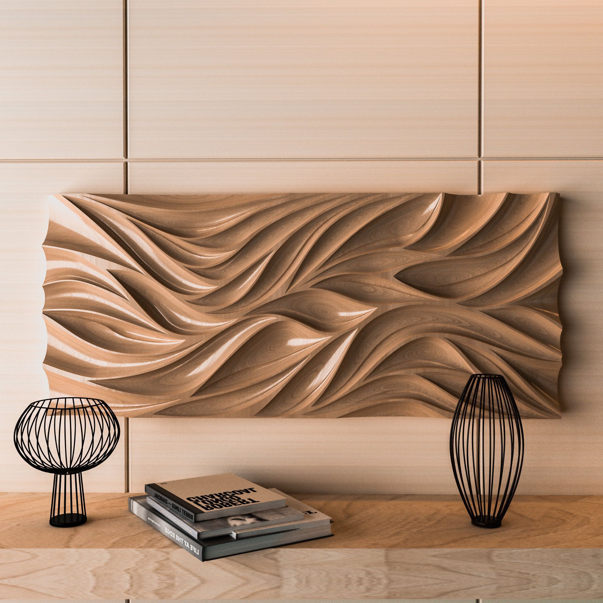 Favorite Minimalist Wood Wall Art For 3d Model Of Wall Panels Cnc Panels Cnc Router File 3d Stl (View 16 of 20)