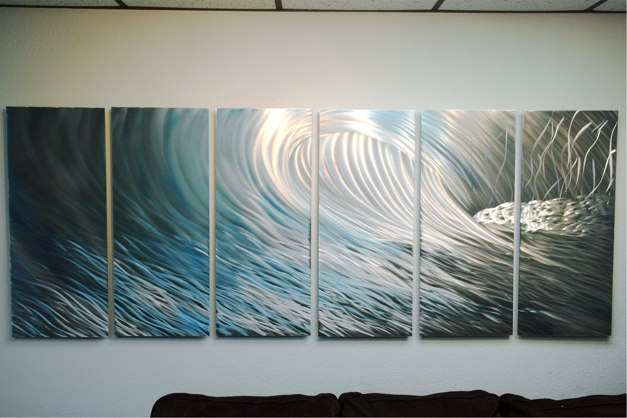 Favorite Wave 36x96 – Abstract Metal Wall Art Contemporary Modern Pertaining To Wave Wall Art (View 9 of 20)