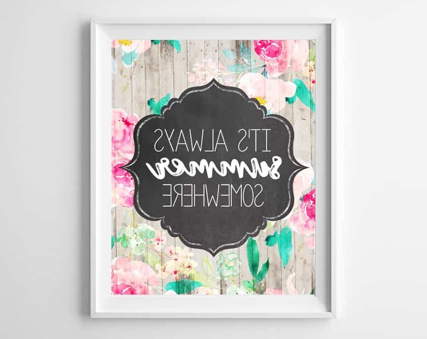 Free Summer Printable Art {rustic Floral Wall Art} Intended For Current Summer Wall Art (View 13 of 20)