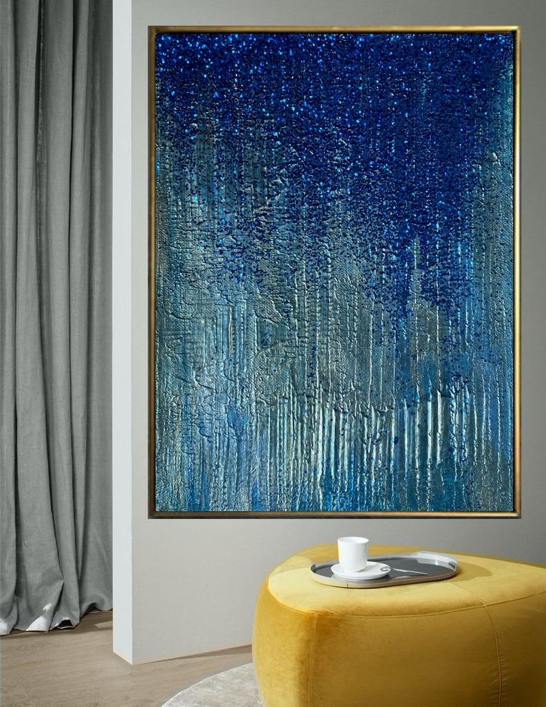 Glitter Wall Art Throughout Favorite Large Wall Art Glitter Abstract Painting On Canvas (View 7 of 20)