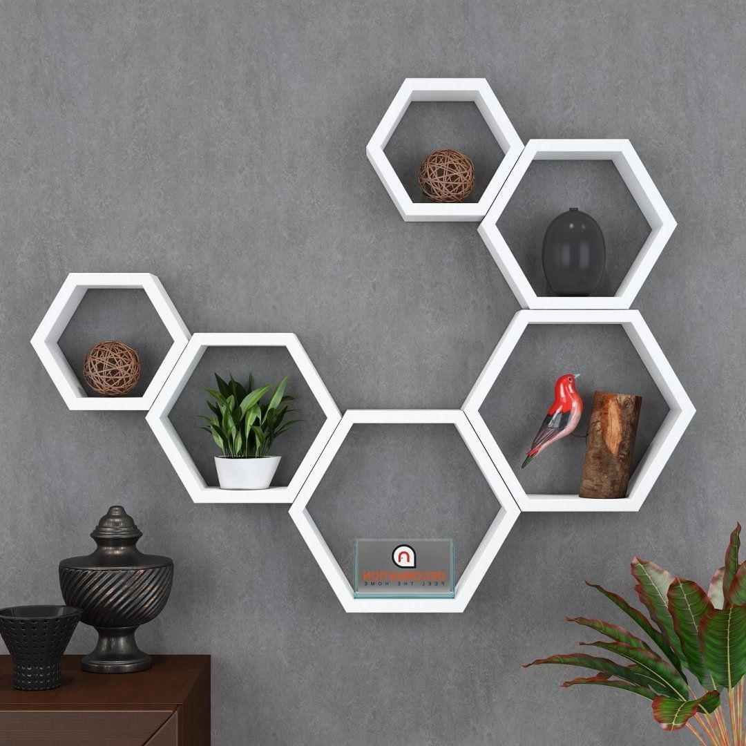 Hexagons Wall Art Inside Current Top 25 Awesome Wall Shelves Design Ideas (View 7 of 20)