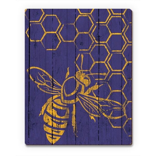 Hexagons Wood Wall Art In Well Liked Honeycomb Bee On Purple' Wood Wall Art – Free Shipping (View 6 of 20)