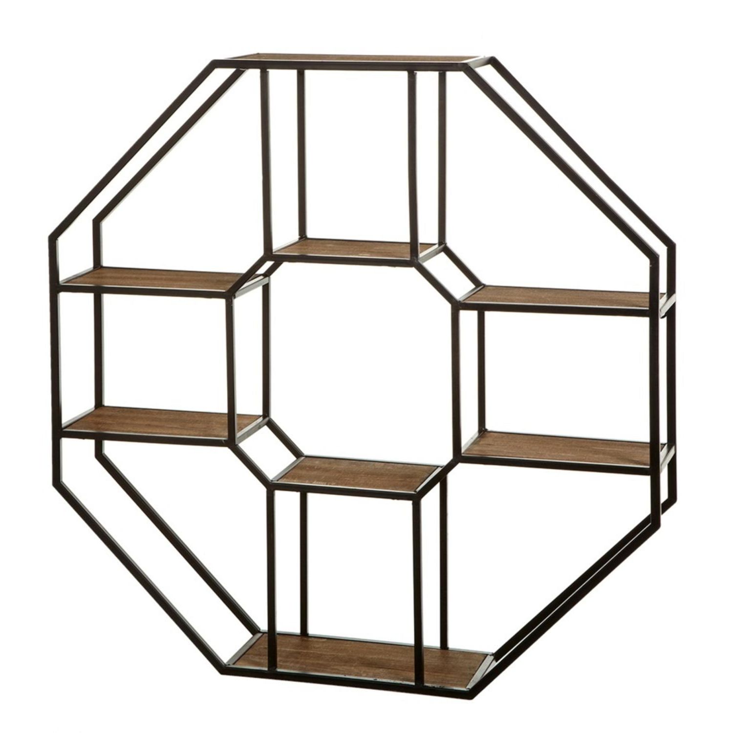 Hexagons Wood Wall Art With Well Known Black And Brown Decorative Metal And Wood Hexagon Wall (View 15 of 20)