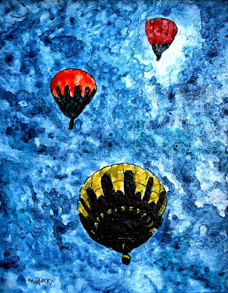 "hot Air Balloon Watercolour Painting Modern Art Print" Intended For Well Known Balloons Framed Art Prints (View 17 of 20)