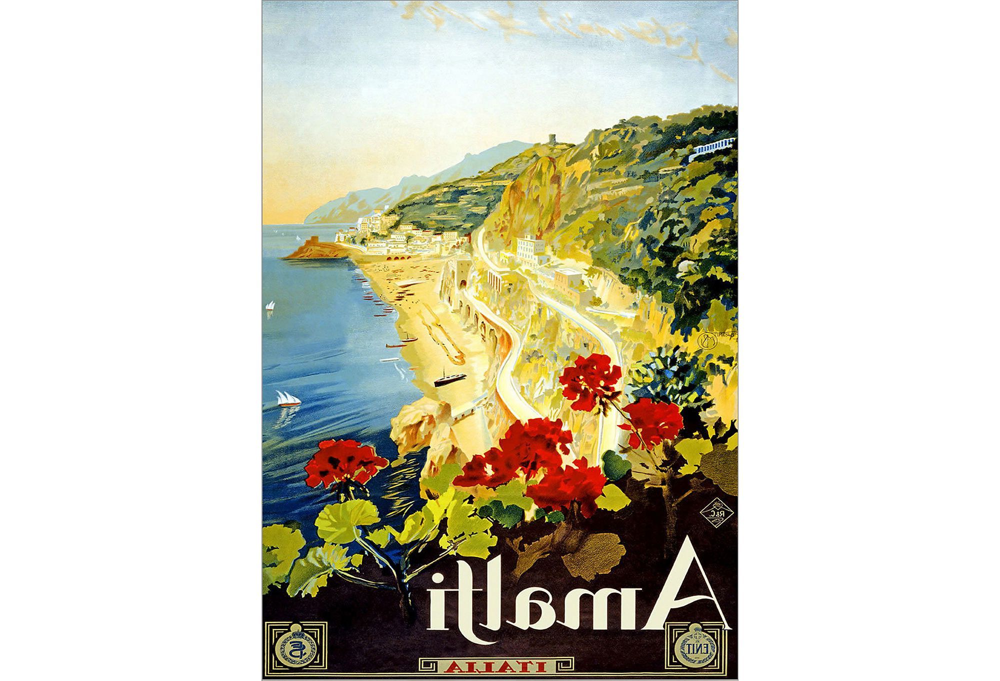 Italy Framed Art Prints In Most Popular Amalfi, Italy Framed Travel Poster (View 18 of 20)