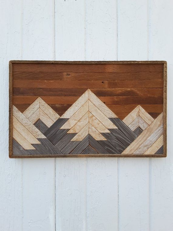 Landscape Wood Wall Art With Regard To 2018 Reclaimed Wood Wall Art Small 5 Mountain Range (View 12 of 20)