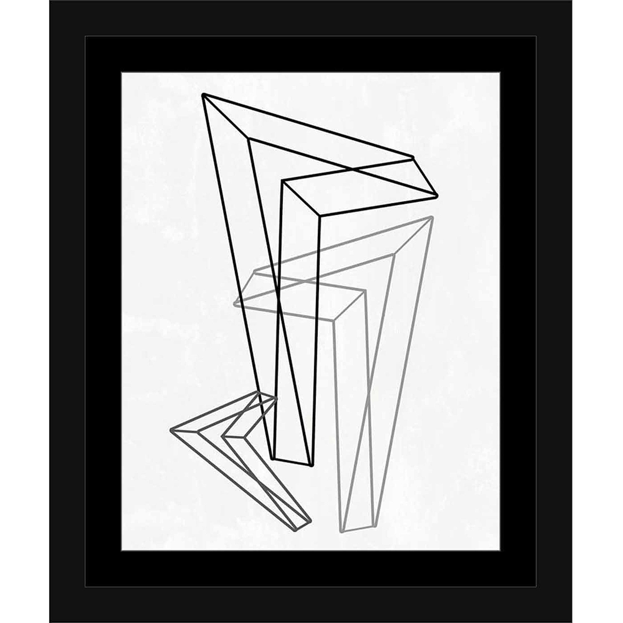 Latest Line Art Wall Art In Geometric Triangle Line Drawing Modern Contemporary Trendy (View 18 of 20)