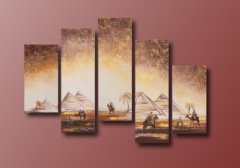 Latest The Pyramids Of Egypt Hand Painted Wall Art Canvas Within Pyrimids Wall Art (View 18 of 20)