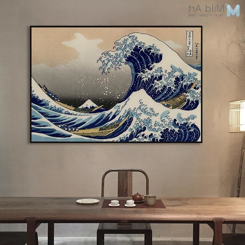 Latest Wave Wall Art Pertaining To Famous Japanese Ukiyoe Posters Sea Wave Landscape Sexy (View 18 of 20)