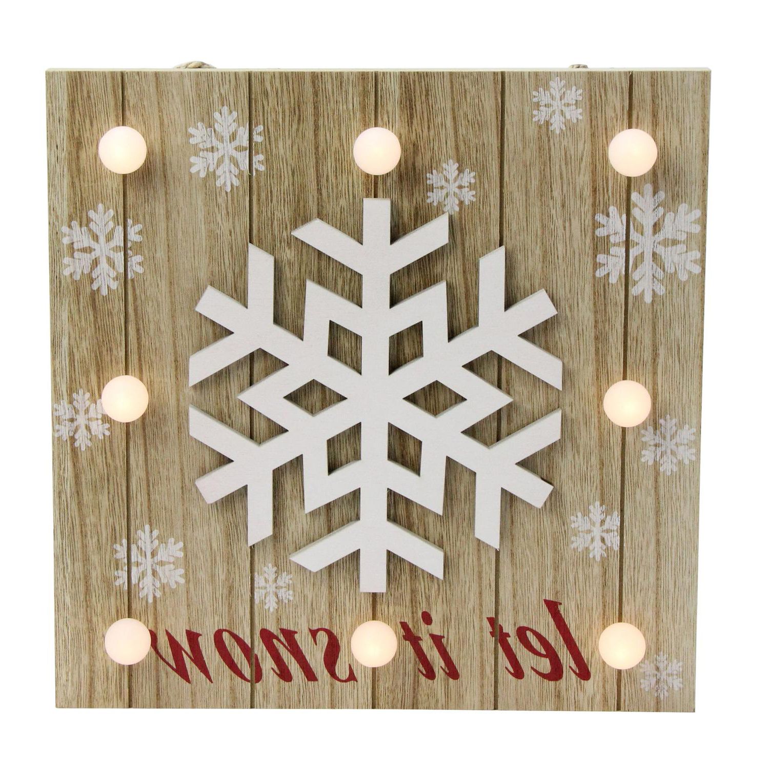 Let It Snow Natural Wood & Snowflake Wall Decor – Pier1 For Most Recently Released Snow Wall Art (View 13 of 20)