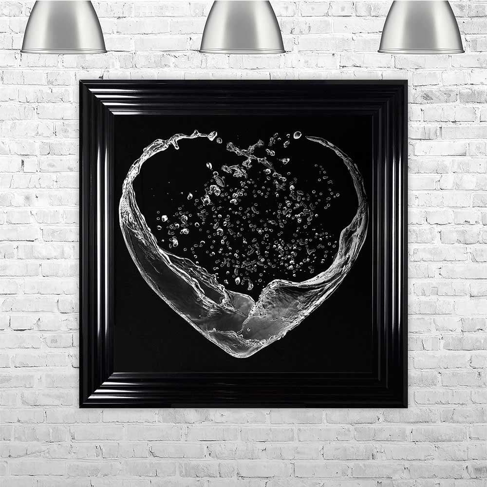 Liquid Wall Art Intended For Most Current Liquid Heart On Black Framed Wall Artshh Interiors (View 3 of 20)
